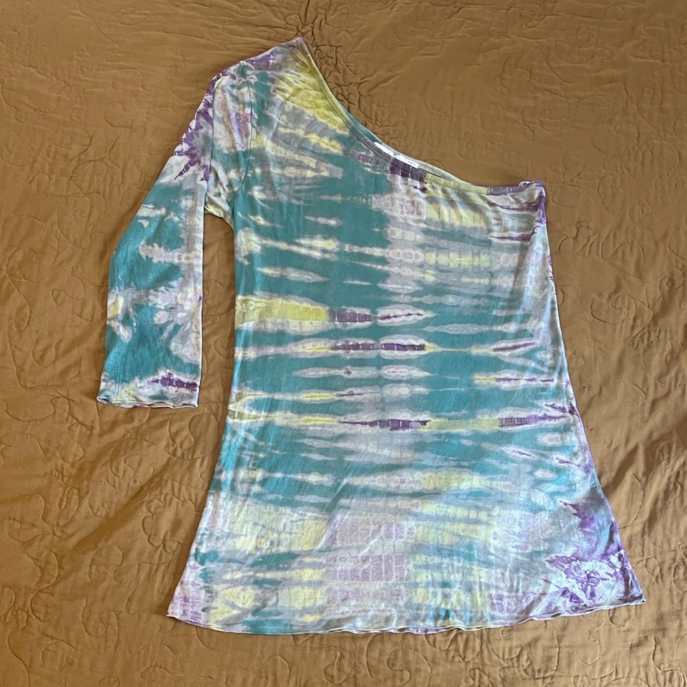 Blue Sky Multicolor Tie-Dye Top
